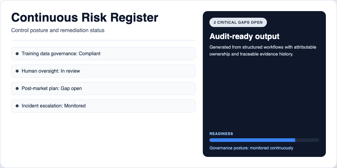 Risk register snapshots